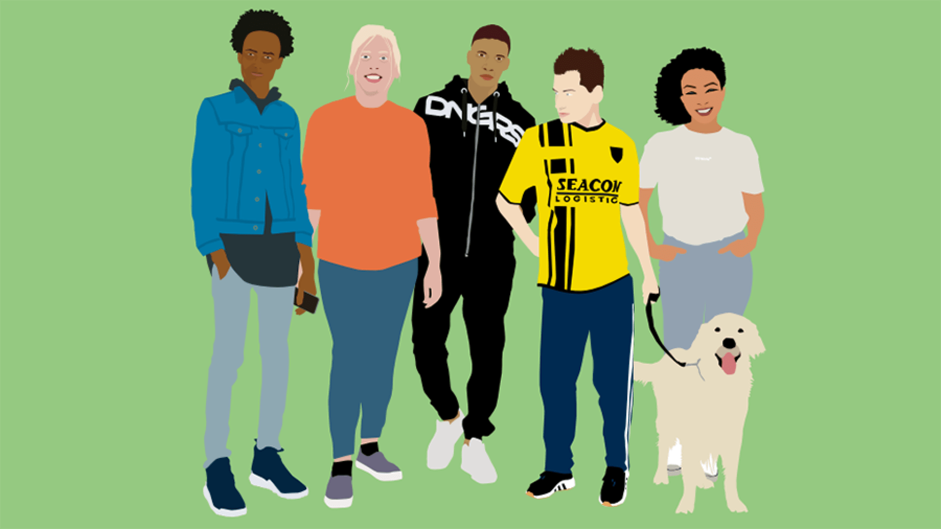 Illustratie groep jongeren