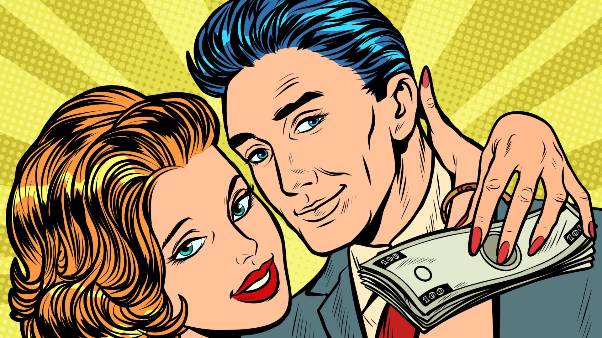 Illustratie strip man en vrouw