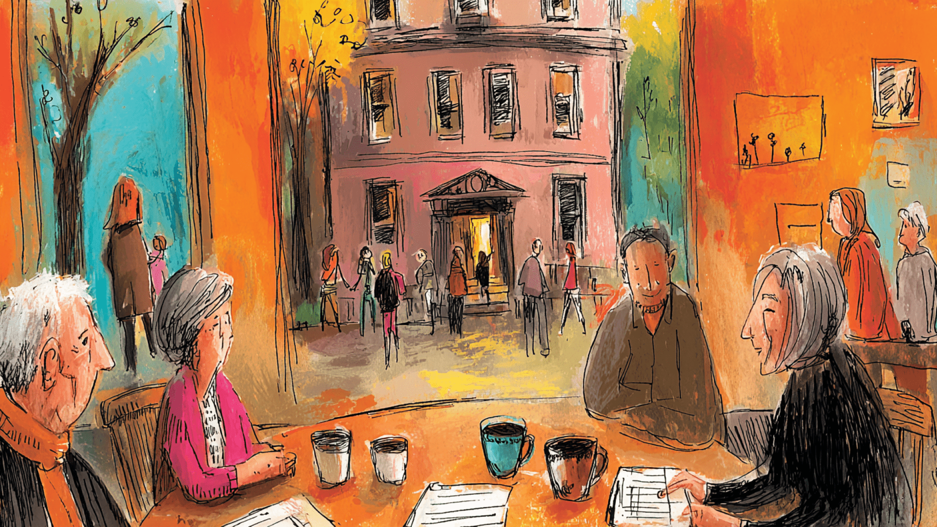 Mensen overleggen aan tafel