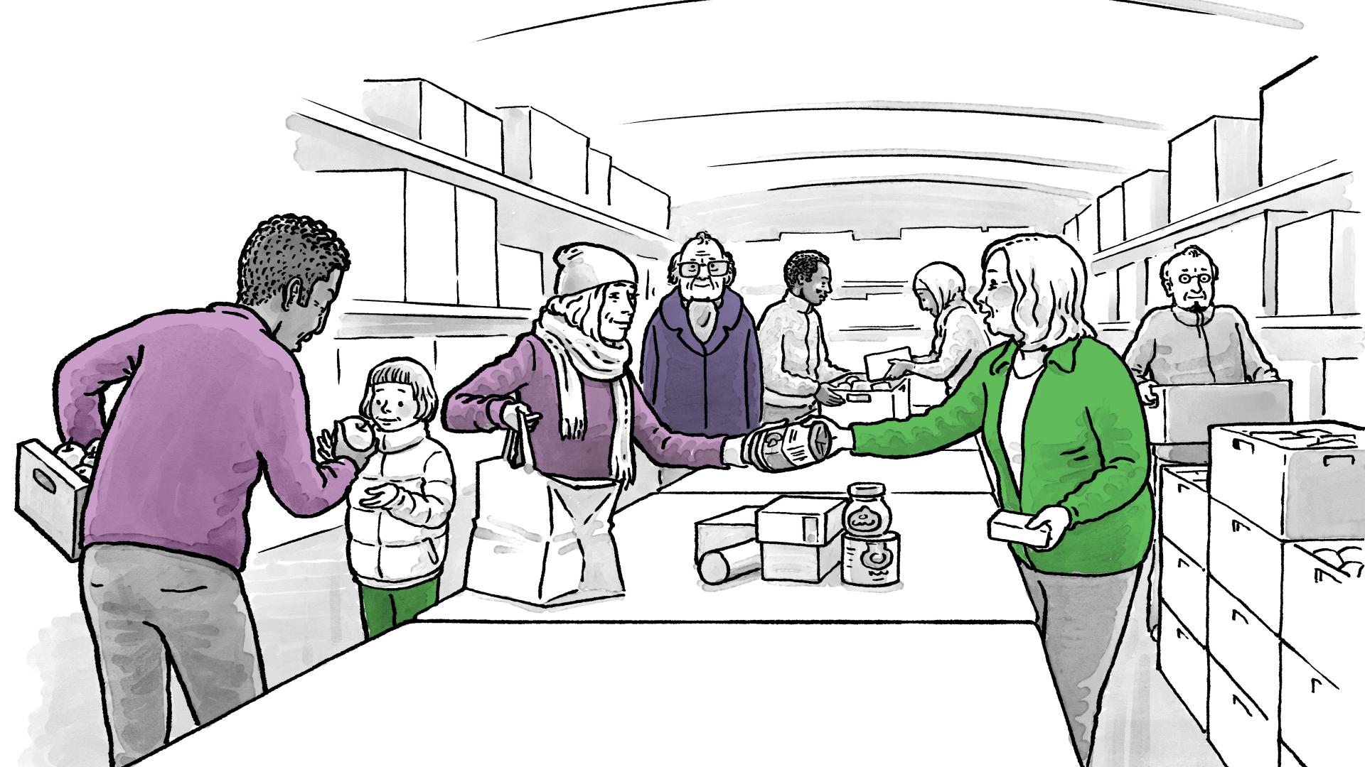 illustratie voedselbank 