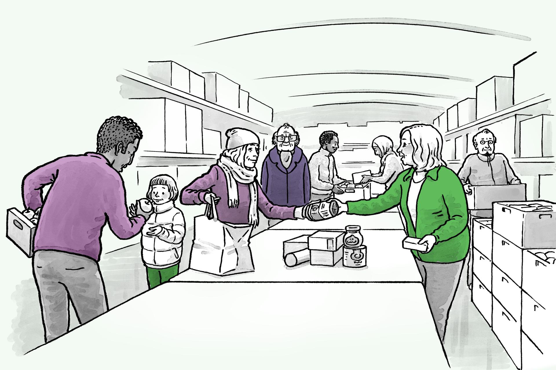 Illustratie voedselbank