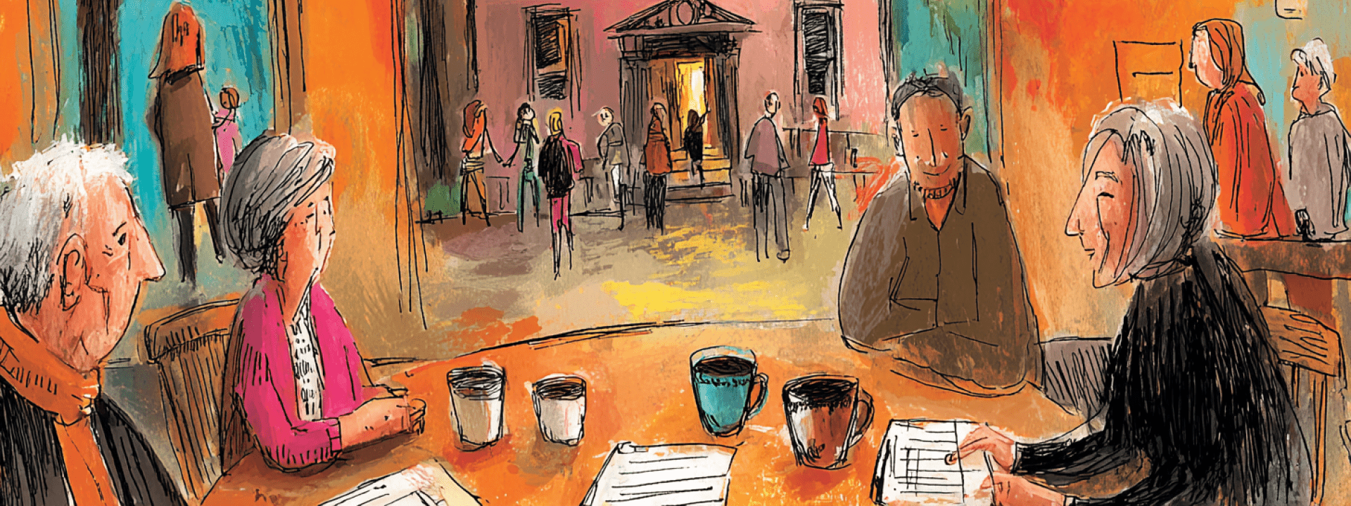 Mensen overleggen aan tafel